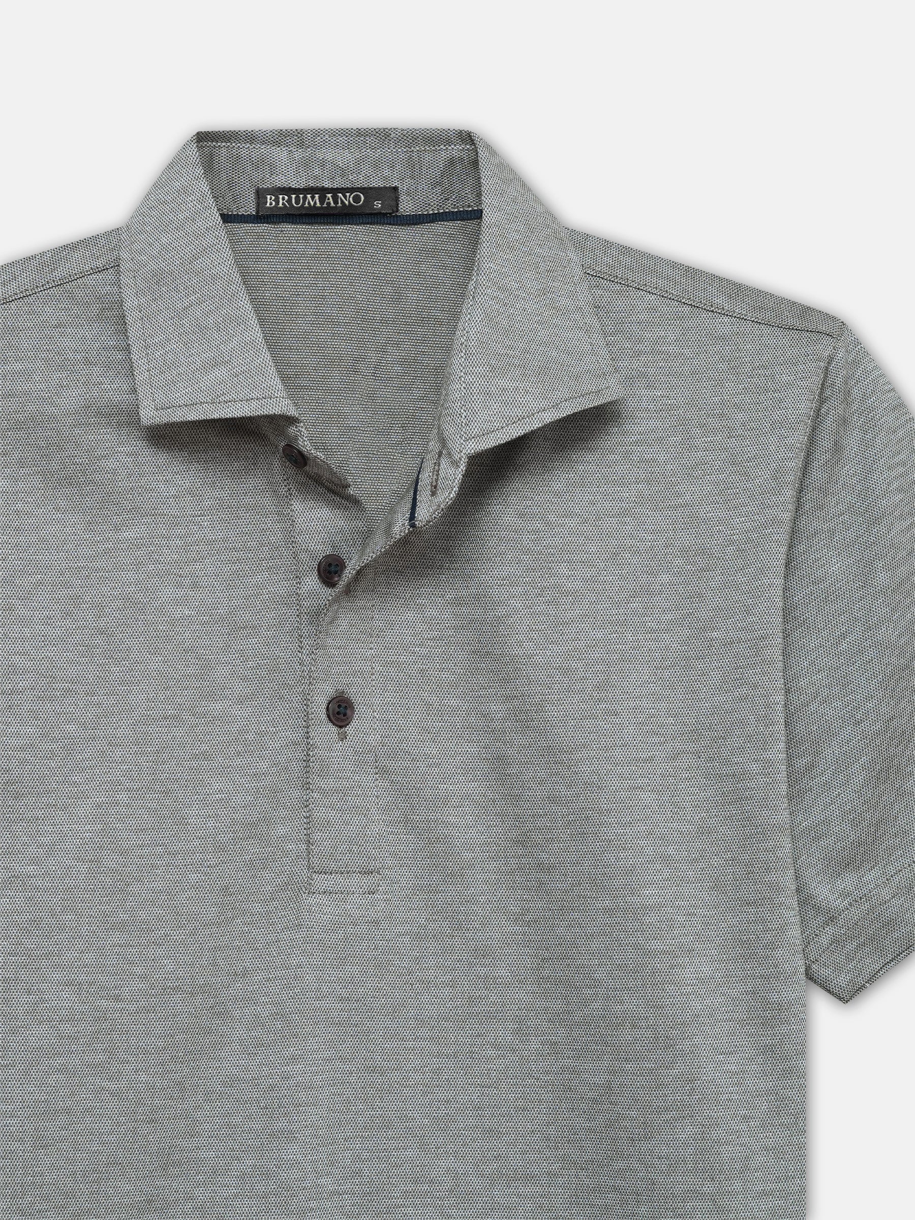 Olive Structured Polo With Cutaway Collar