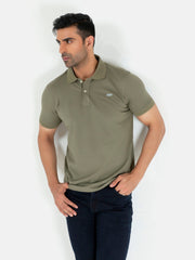 Olive Green Basic Pique Polo Shirt