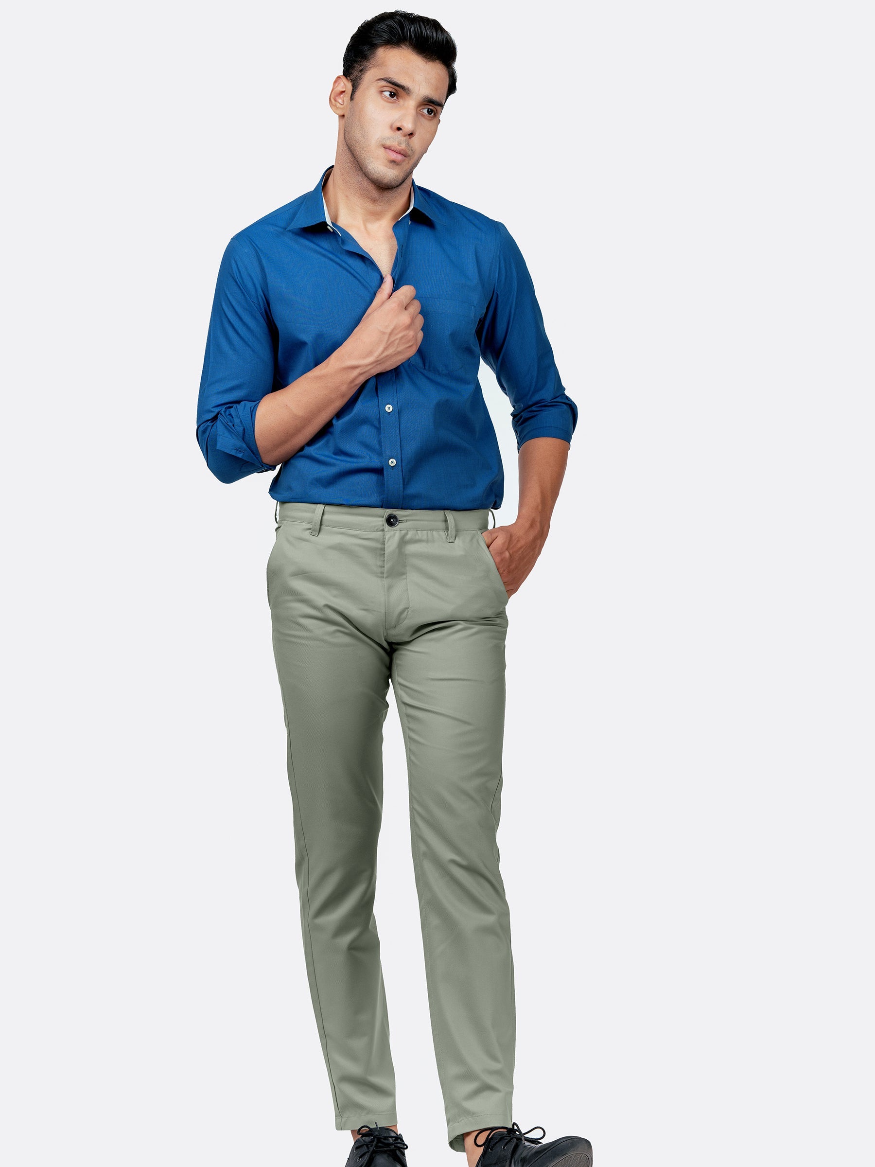 Olive Green Light Weight Relax Fit Chino