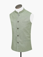 Olive Green Linen Waistcoat