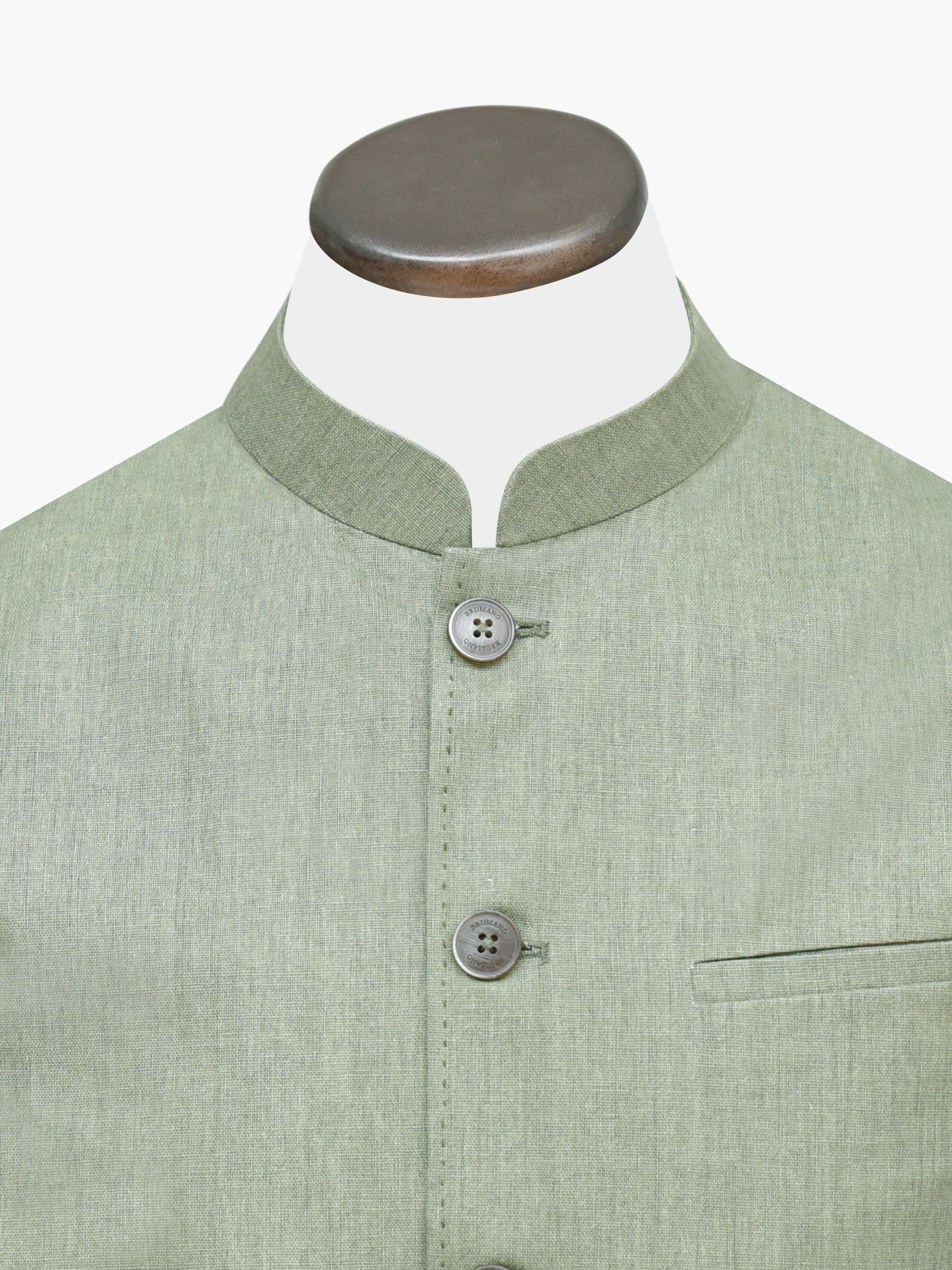 Olive Green Linen Waistcoat