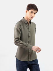 Olive Green Shirt With Beige Elbow Patch