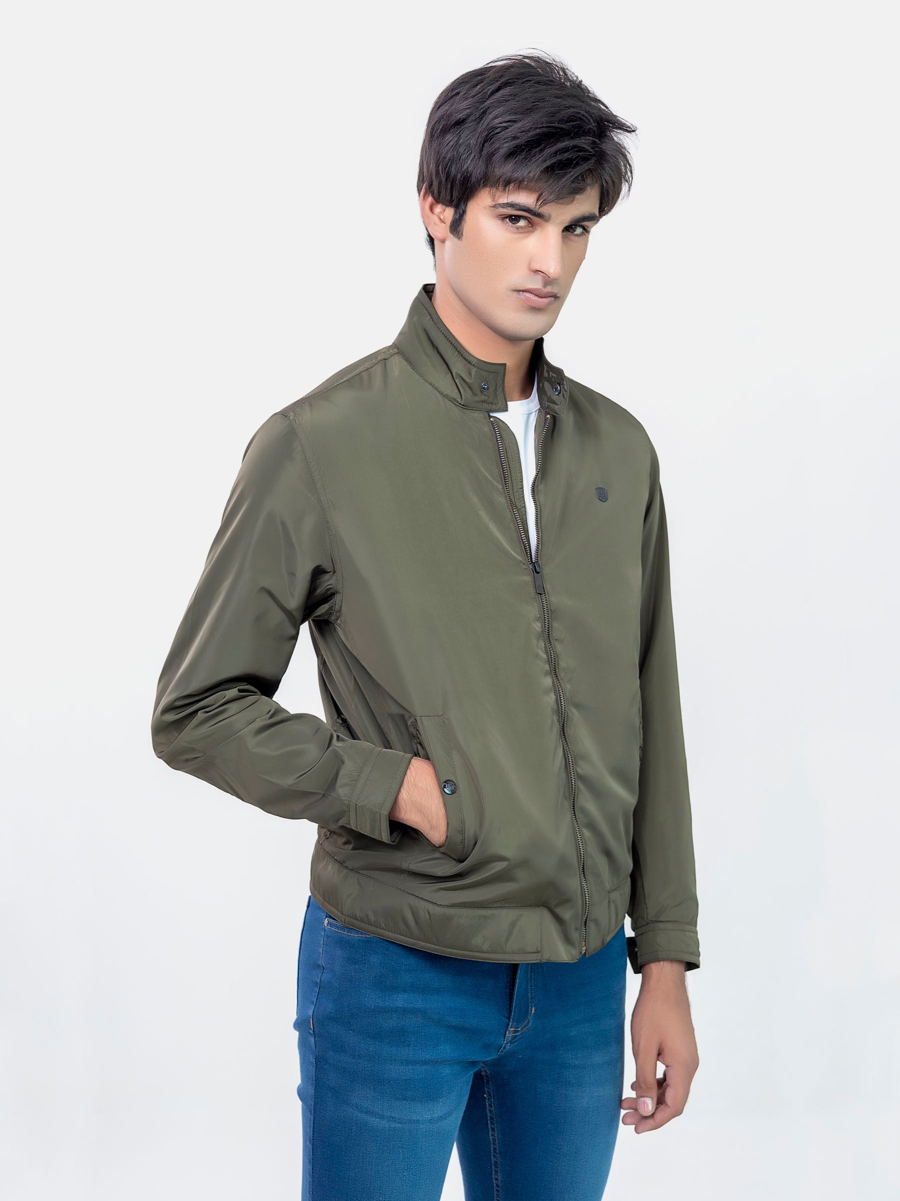 Olive Green Light Weight Harrington Jacket
