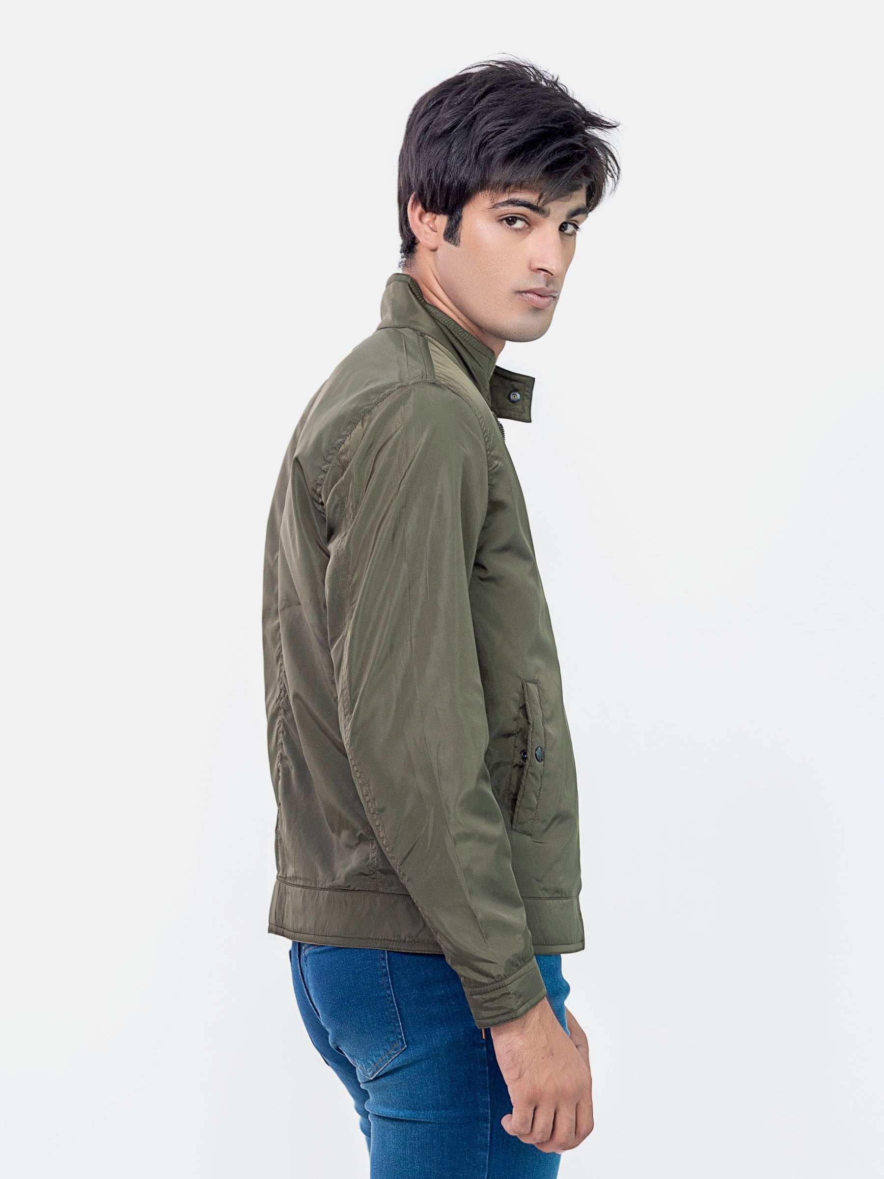 Olive Green Light Weight Harrington Jacket