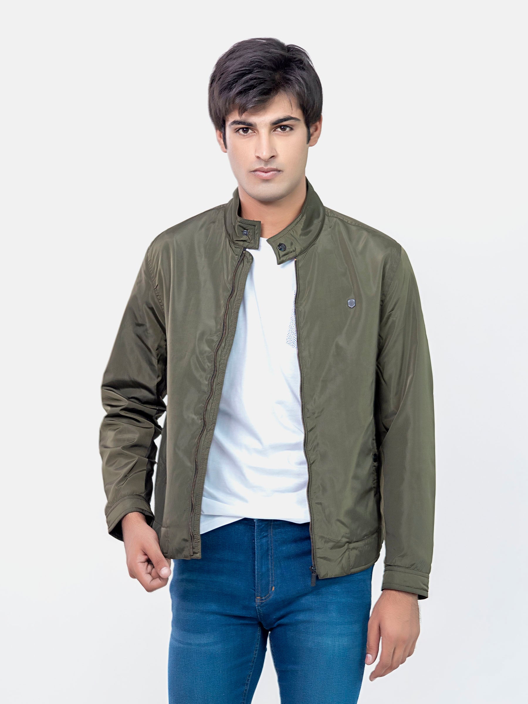 Olive Green Light Weight Harrington Jacket