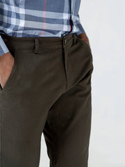 Olive Slimfit Chino With Gurkha Style Buttons