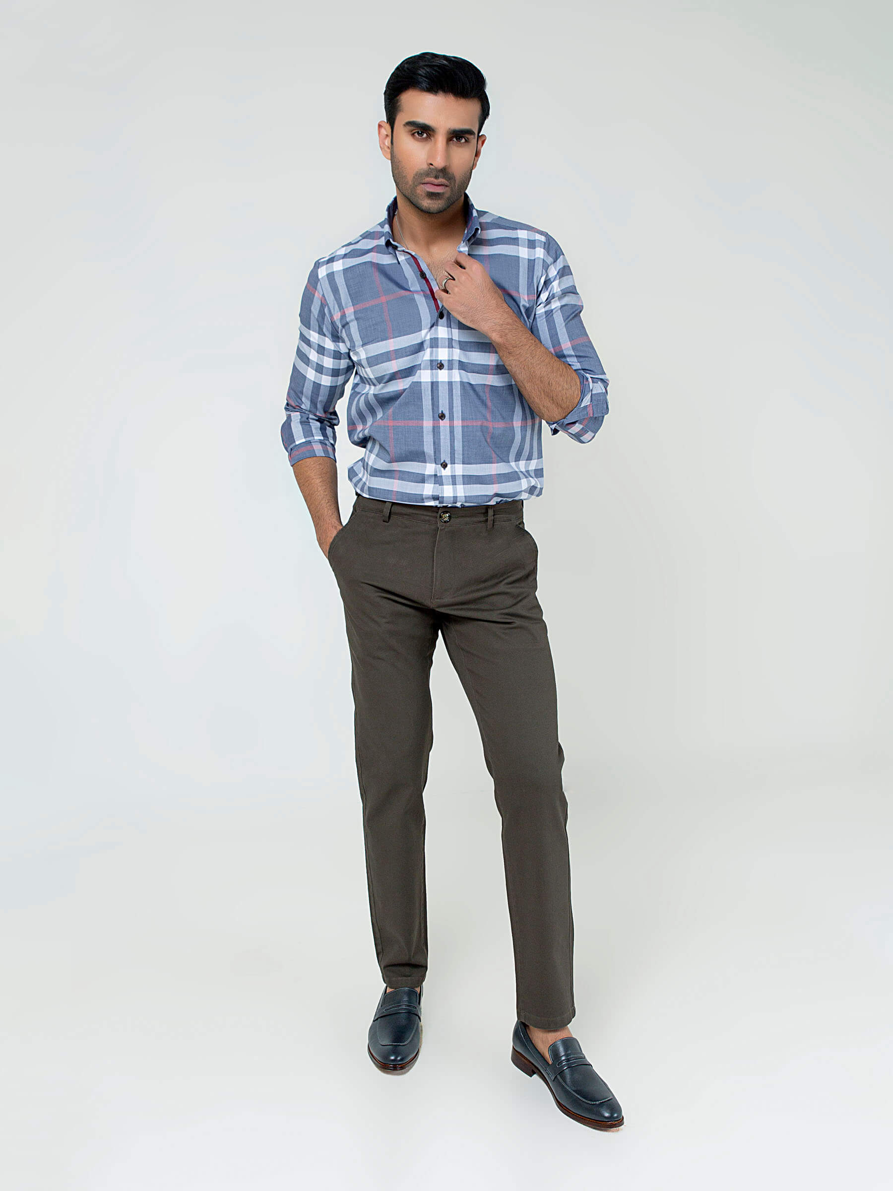 Olive Slimfit Chino With Gurkha Style Buttons