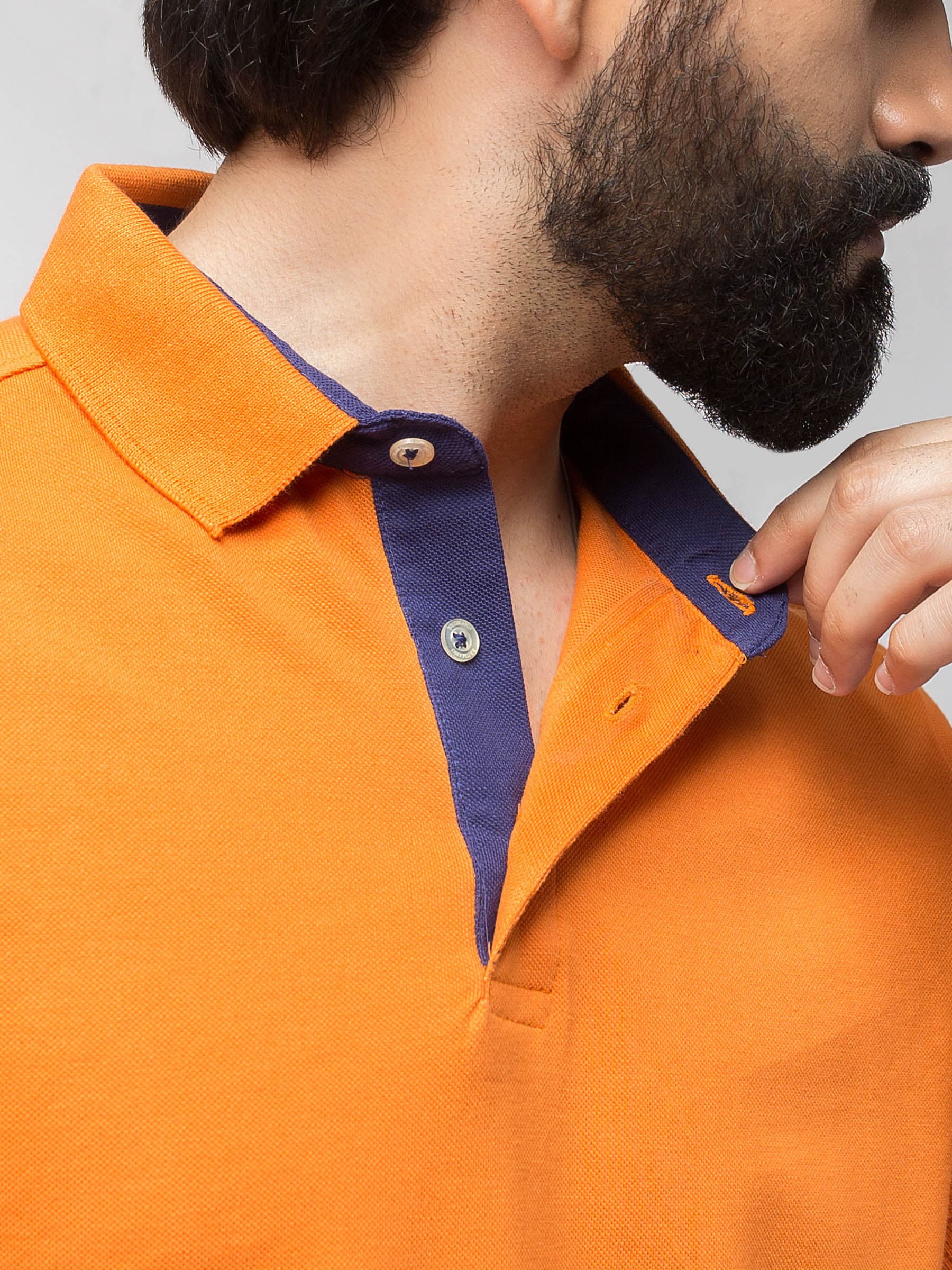 Slim-fit Orange Pima Polo Shirt
