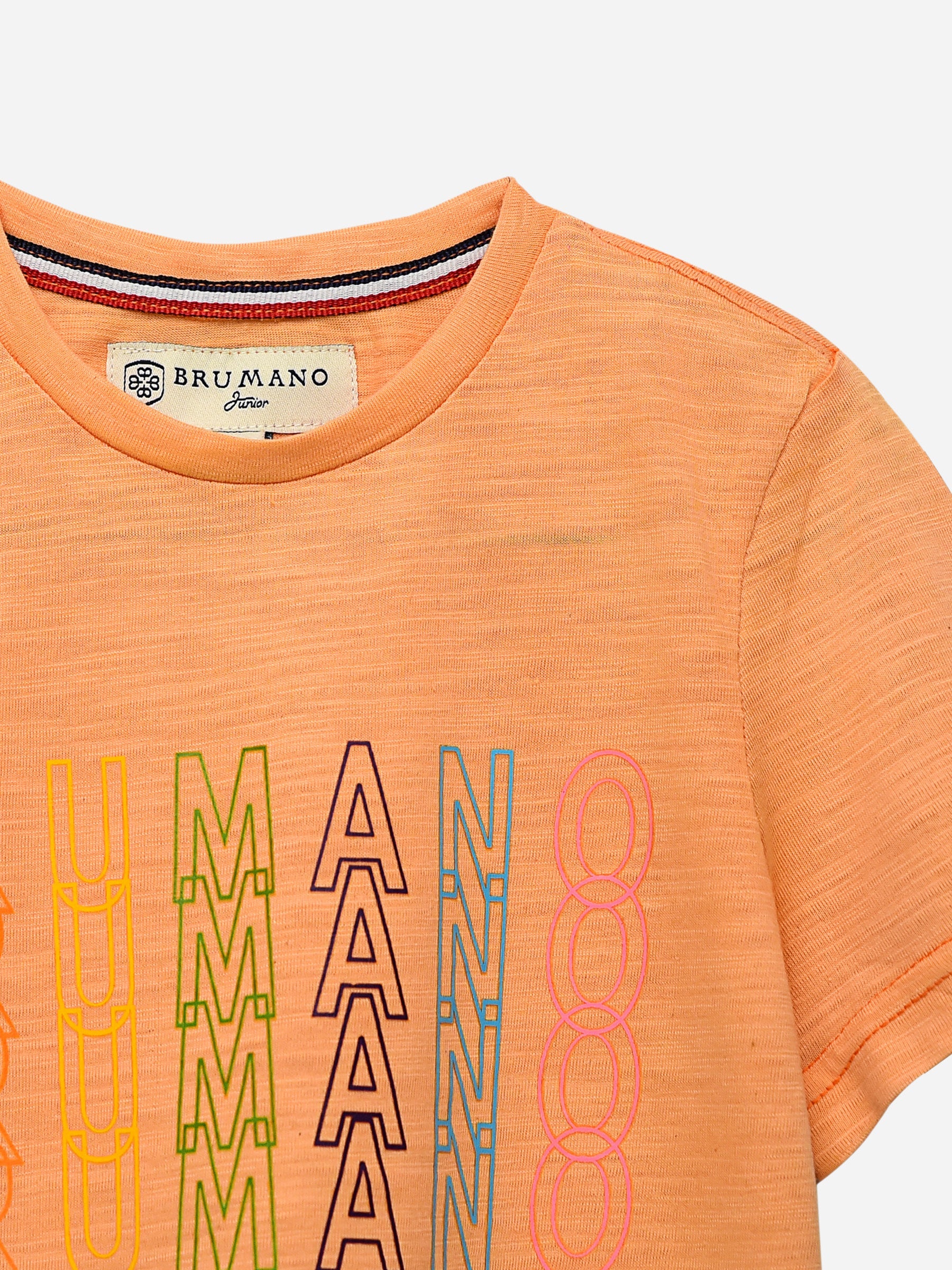Orange Printed Short Sleeves Casual T-Shirt