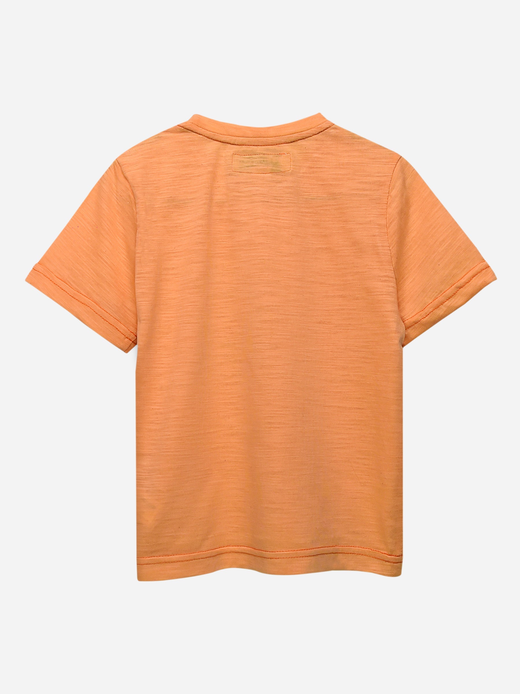 Orange Printed Short Sleeves Casual T-Shirt