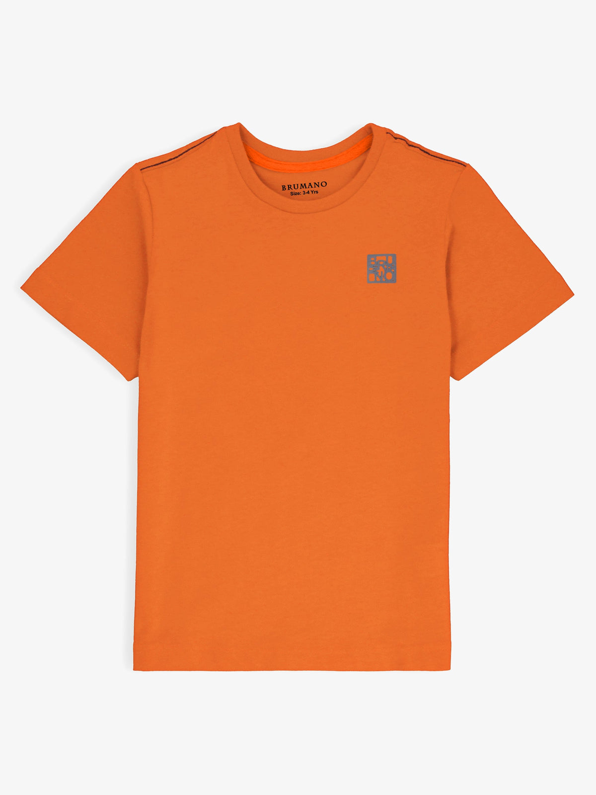 Orange Basic Crew Neck Casual T-Shirt