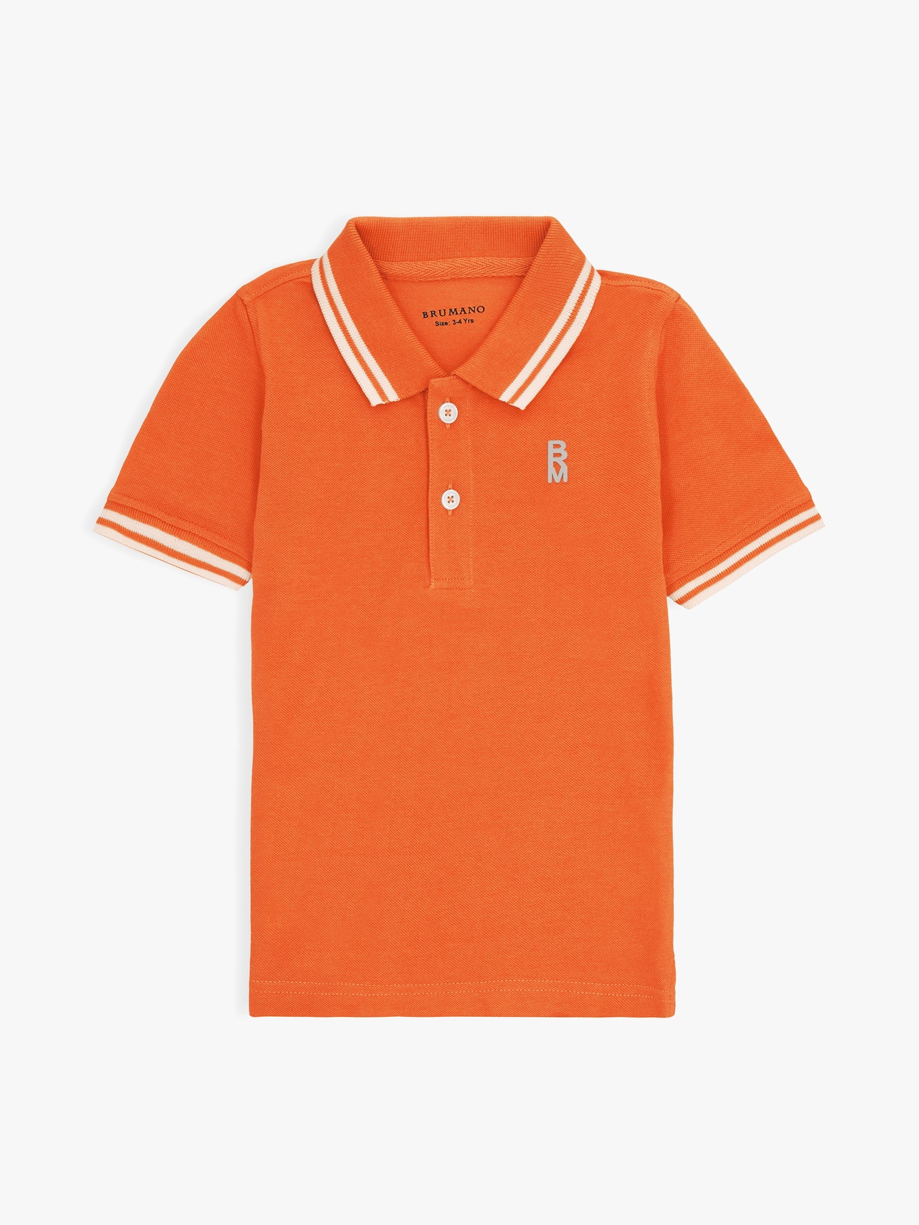 Orange Pique Casual Tipped polo