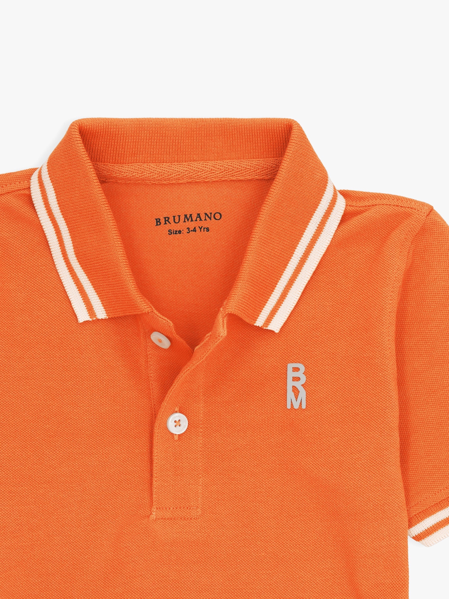 Orange Pique Casual Tipped polo