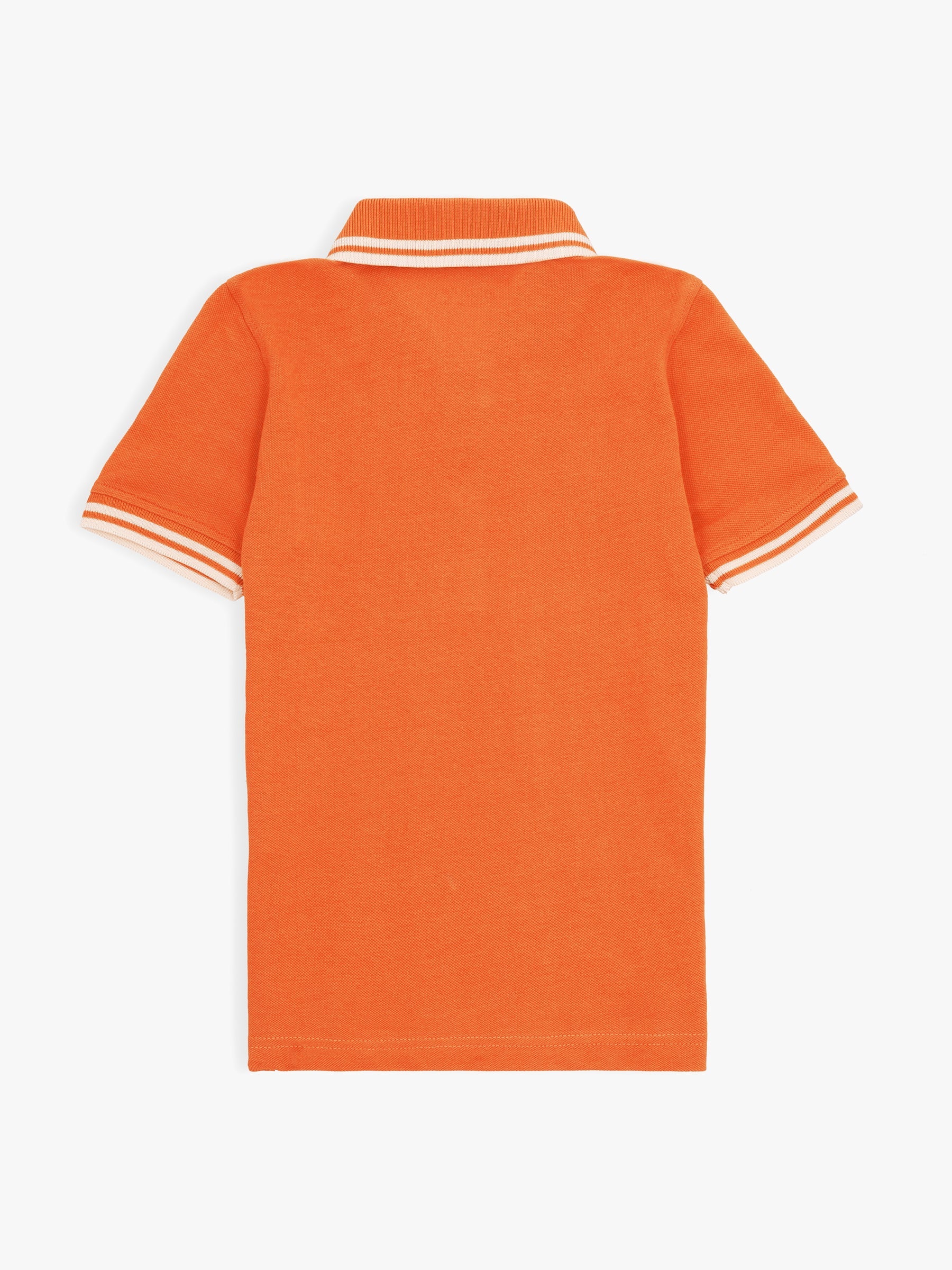 Orange Pique Casual Tipped polo