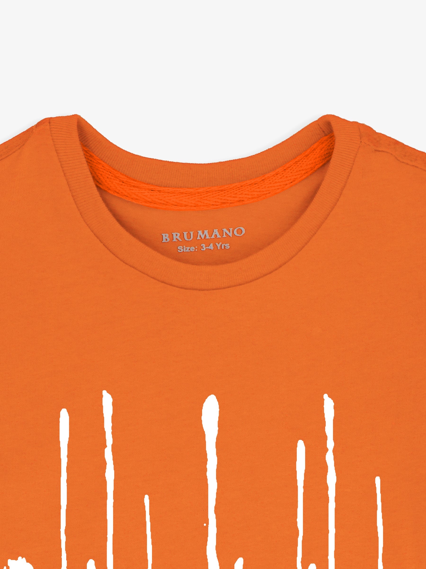 Orange Printed  'Refresh' Casual tee