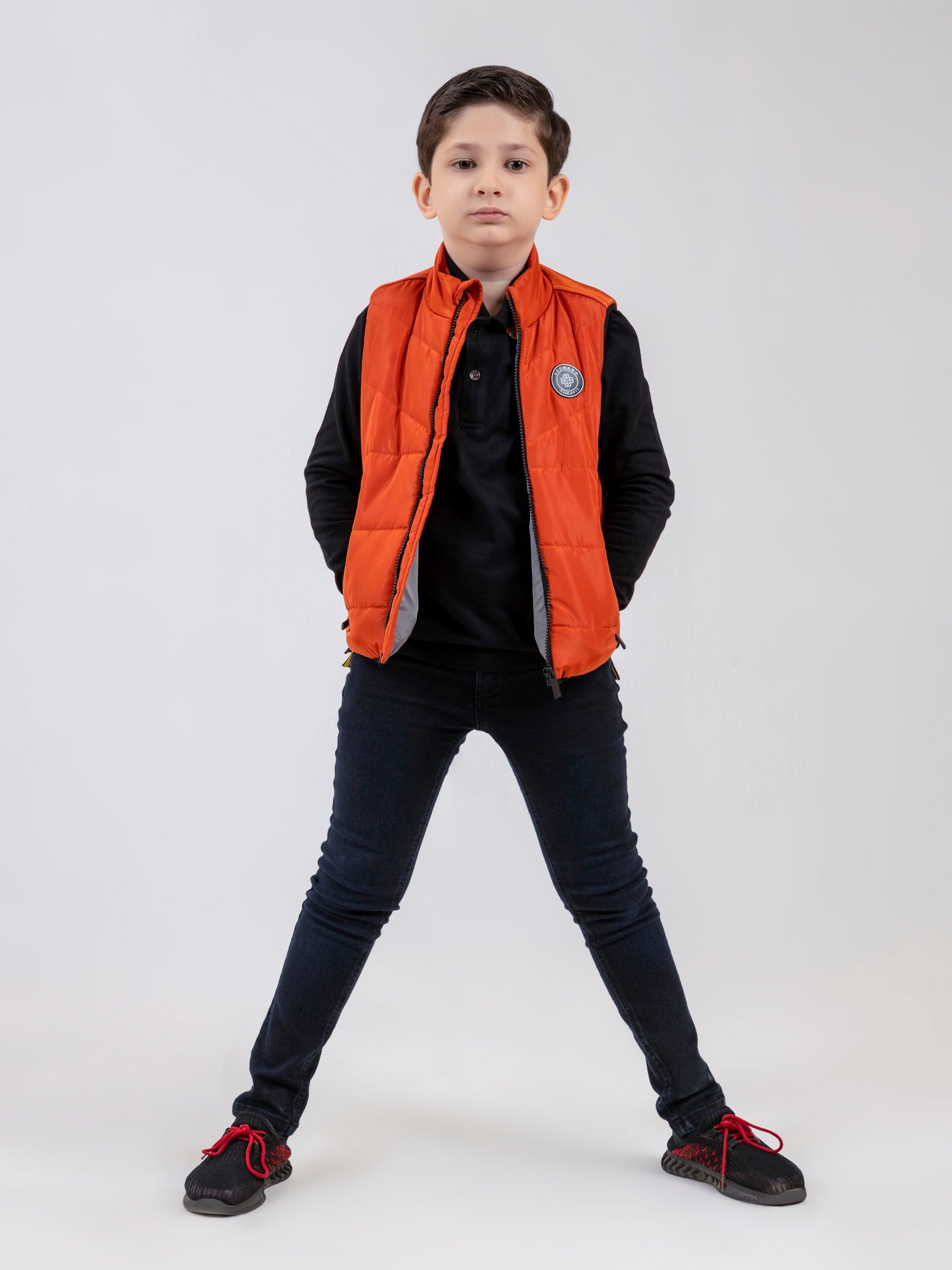 Orange Quilted Sporty Casual Gilet - Unisex