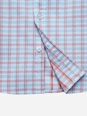 Orange & Blue Checkered Casual Shirt