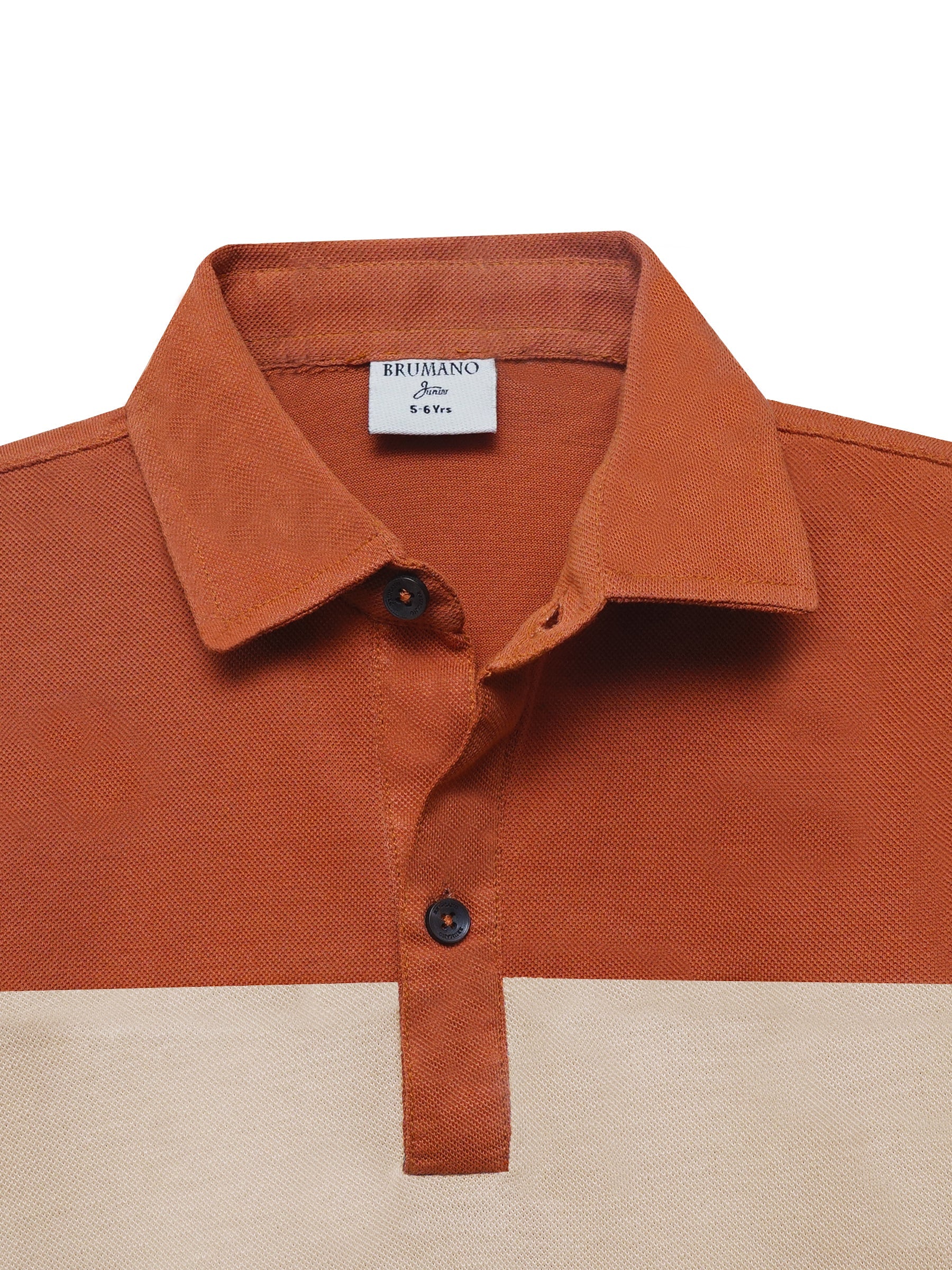Orange & Brown Three Tone Casual Polo