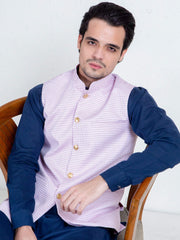 Pink & Black Dobby Structured Waistcoat