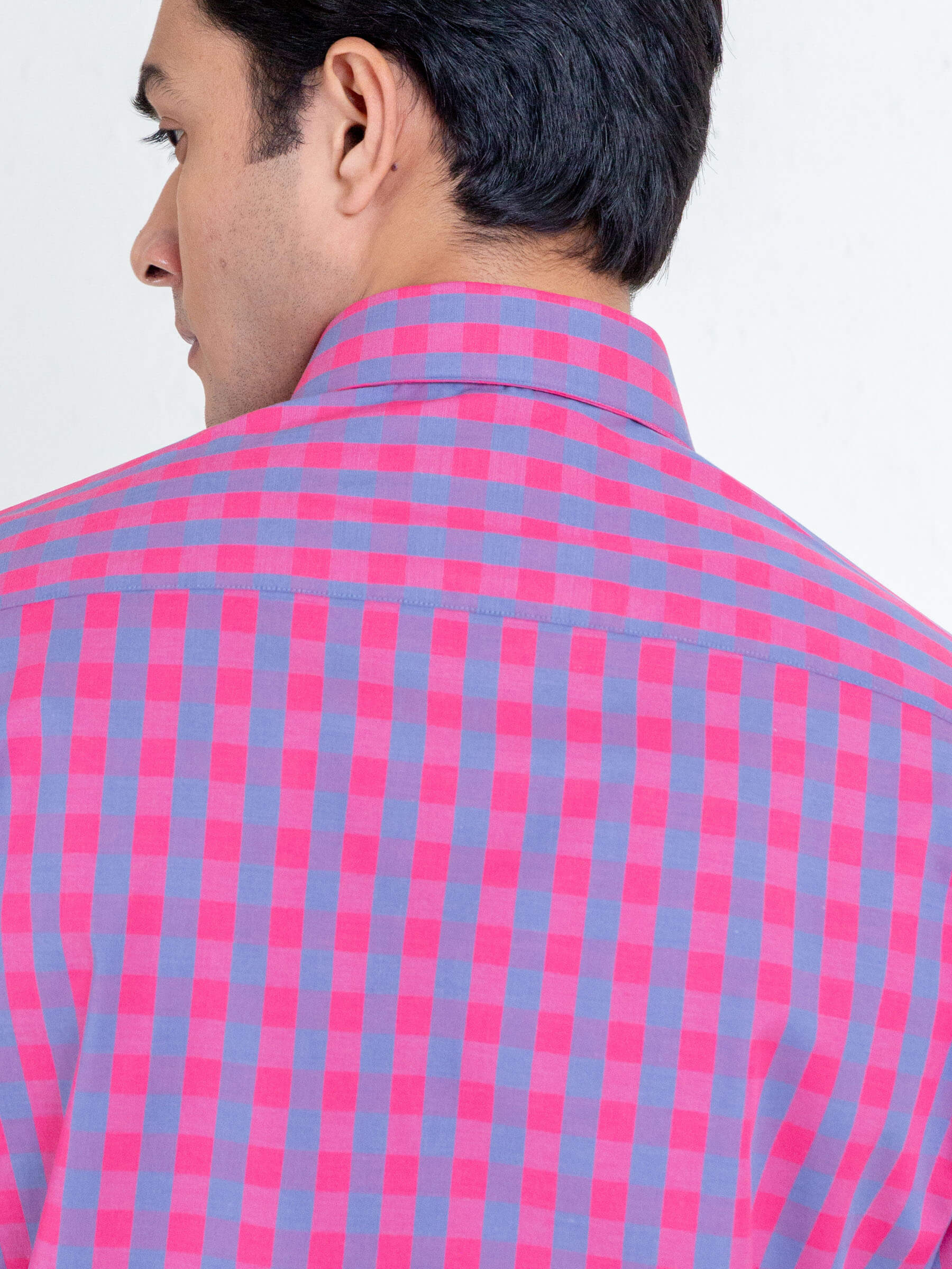 Pink & Blue Checkered Shirt