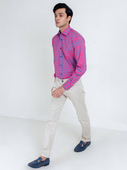Pink & Blue Checkered Shirt