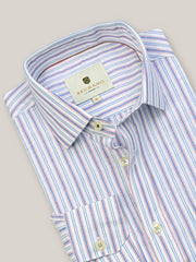 Pink & Blue Pinstriped Linen Shirt
