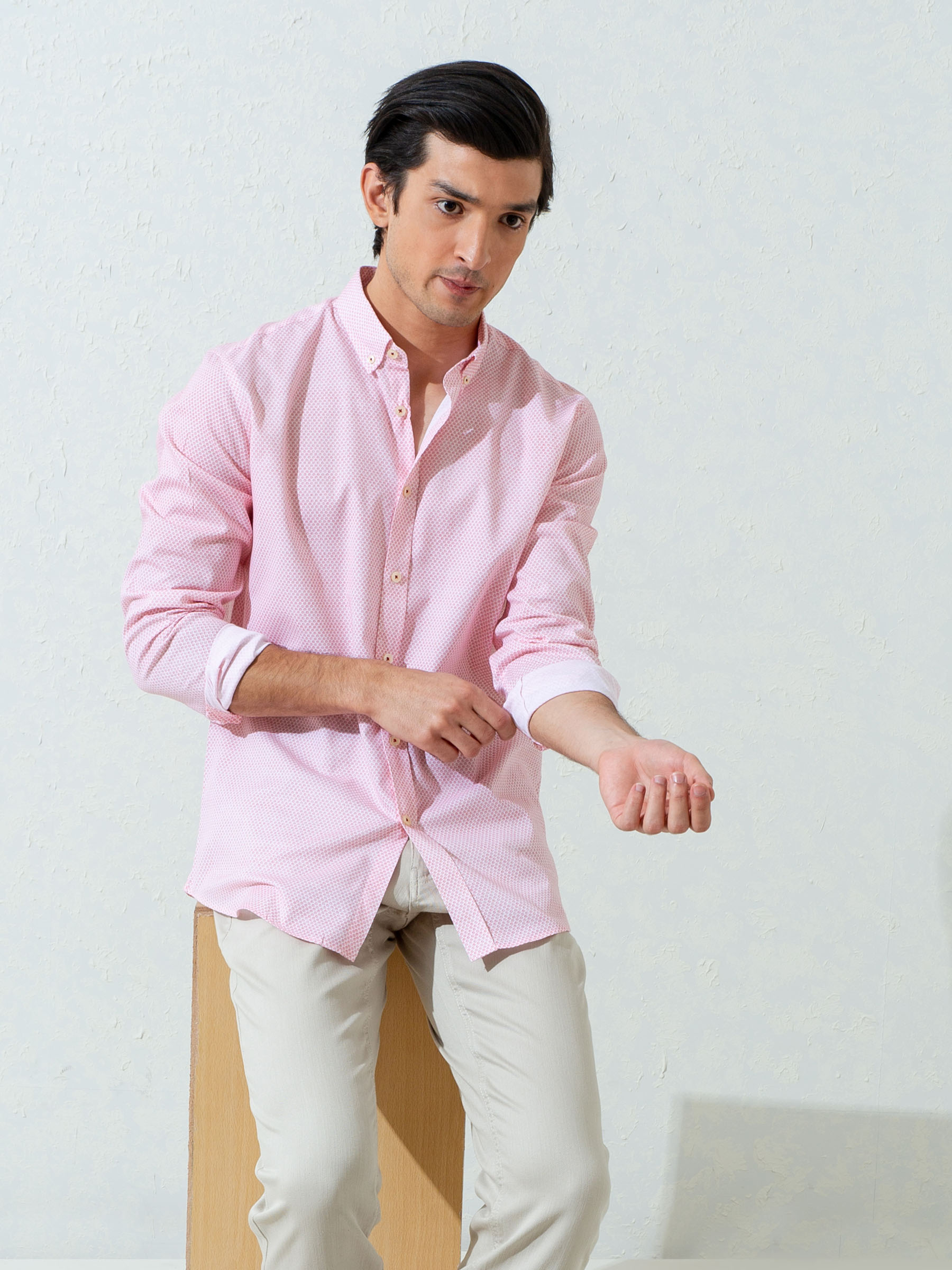 Pink Floral Printed Shirt