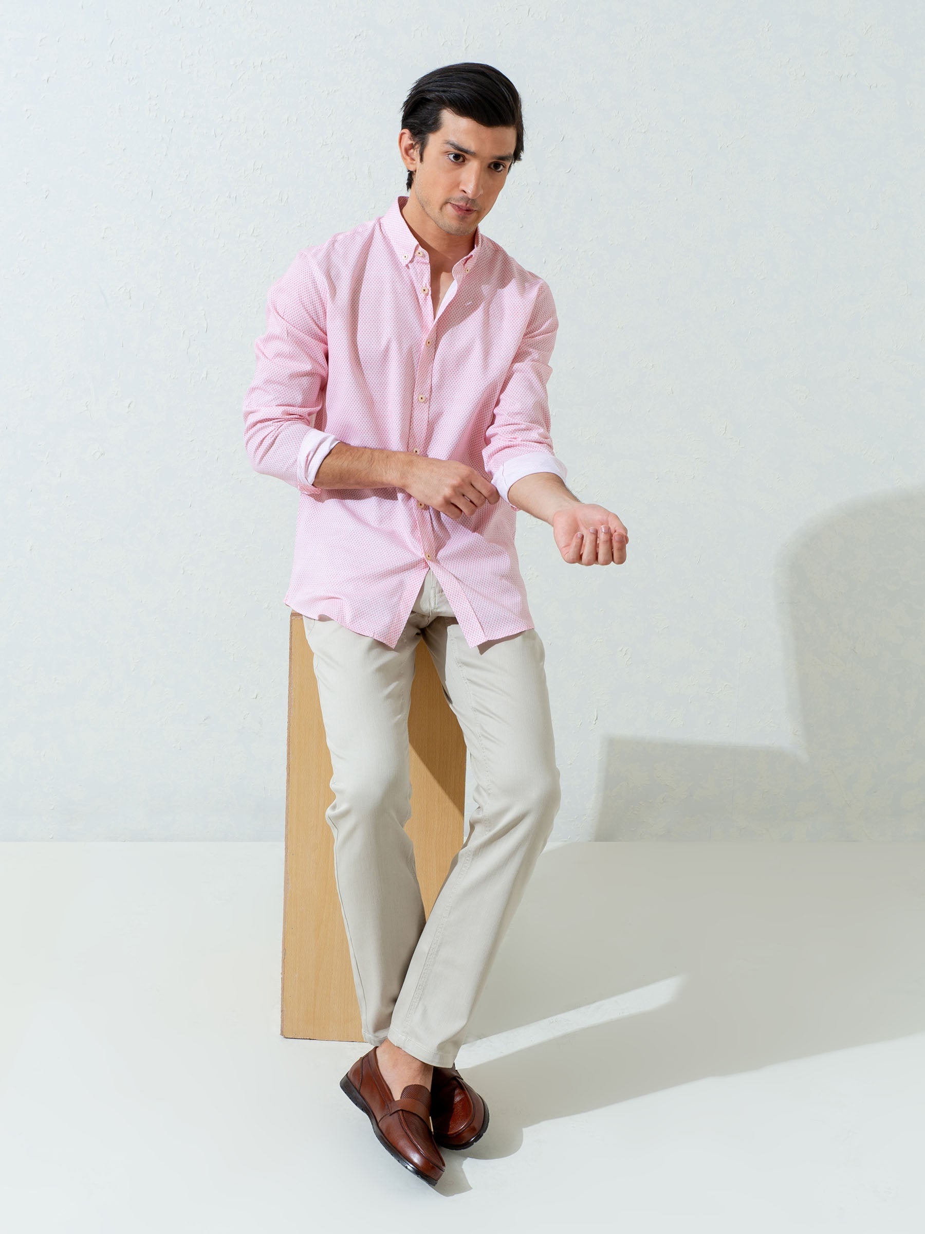 Pink Floral Printed Shirt