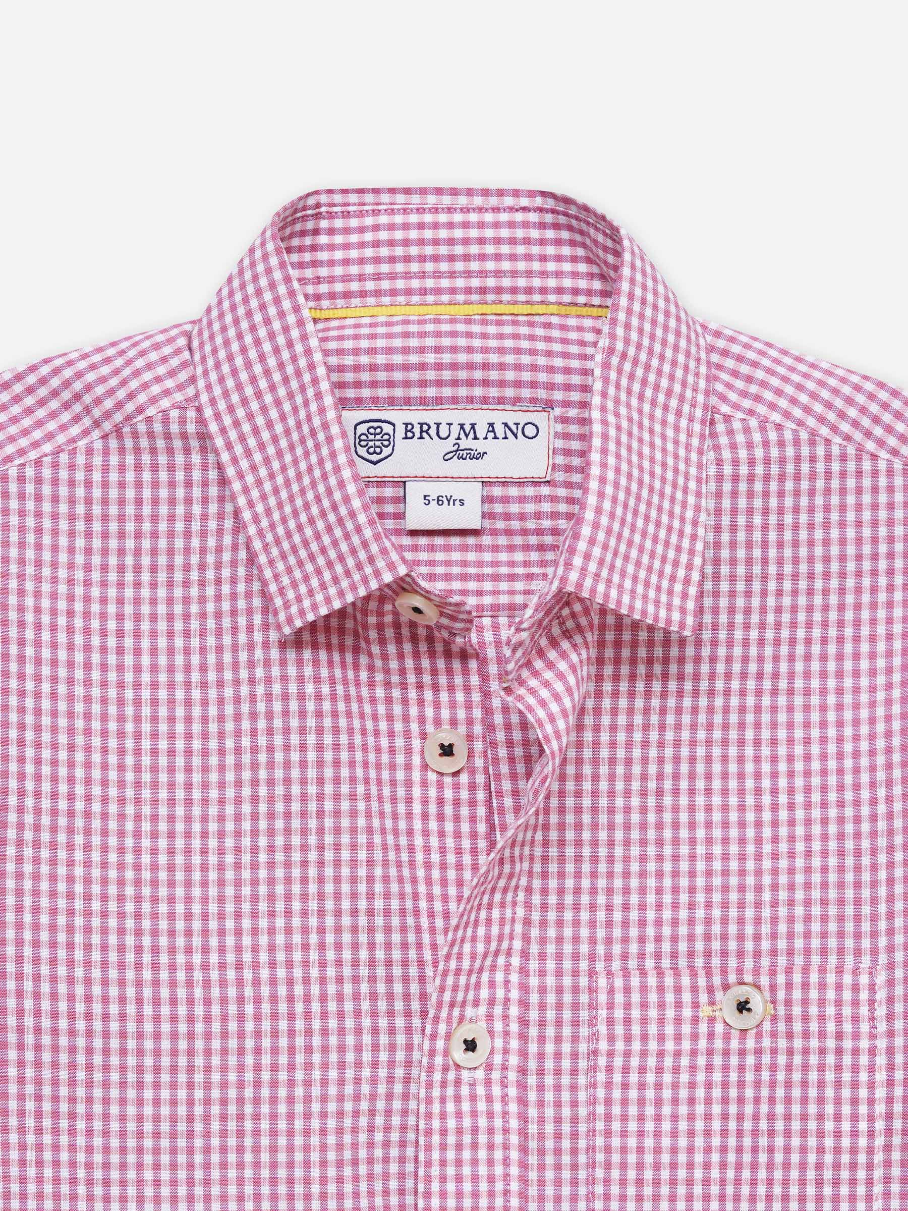 Pink Gingham Checkered Casual Shirt - Junior