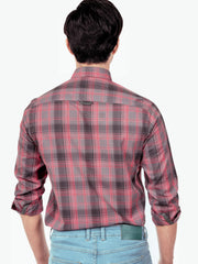 Pink & Grey Checkered Shirt
