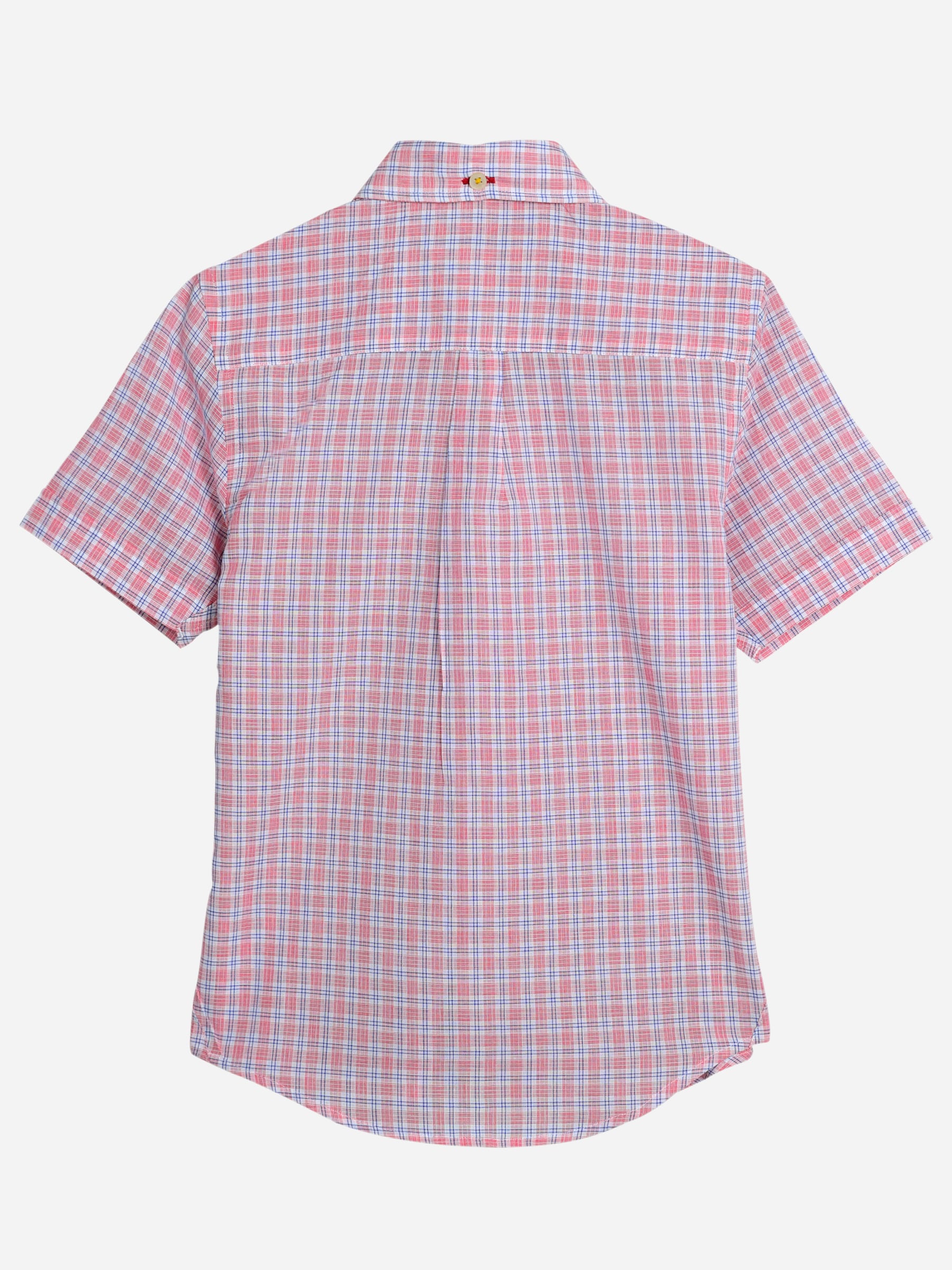 Pink Linen Checkered Short Sleeve Casual Shirt