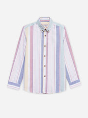 Pink Multicolor Striped Oxford Shirt - Junior