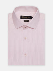 Pink Self Striped Formal Shirt