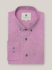 Pink 100% Linen Button Down Shirt