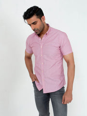 Pink Dobby Half Sleeve Shirt