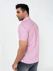 Pink Dobby Half Sleeve Shirt