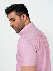Pink Dobby Half Sleeve Shirt