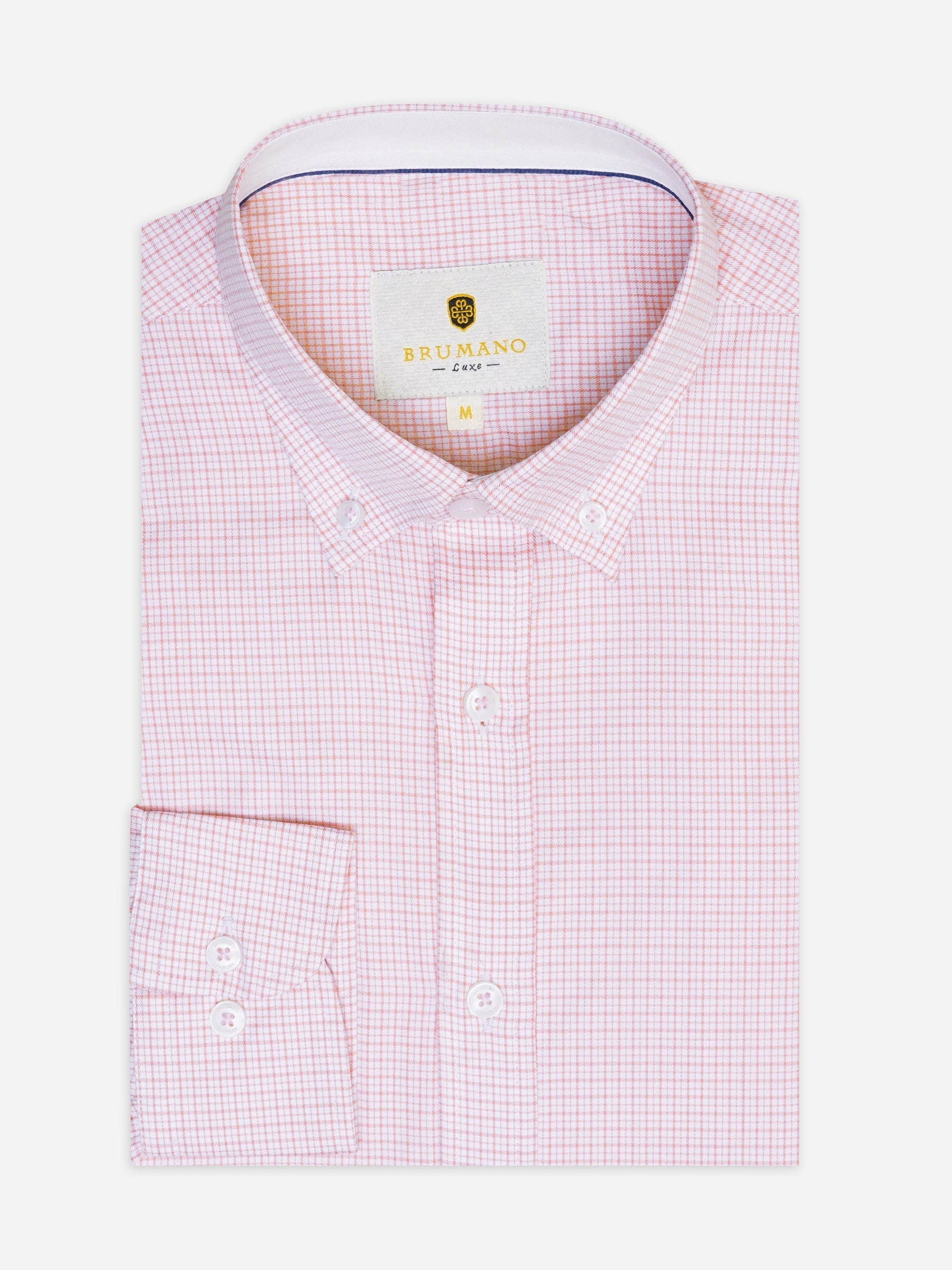 Pink Gingham Button Down Formal Shirt