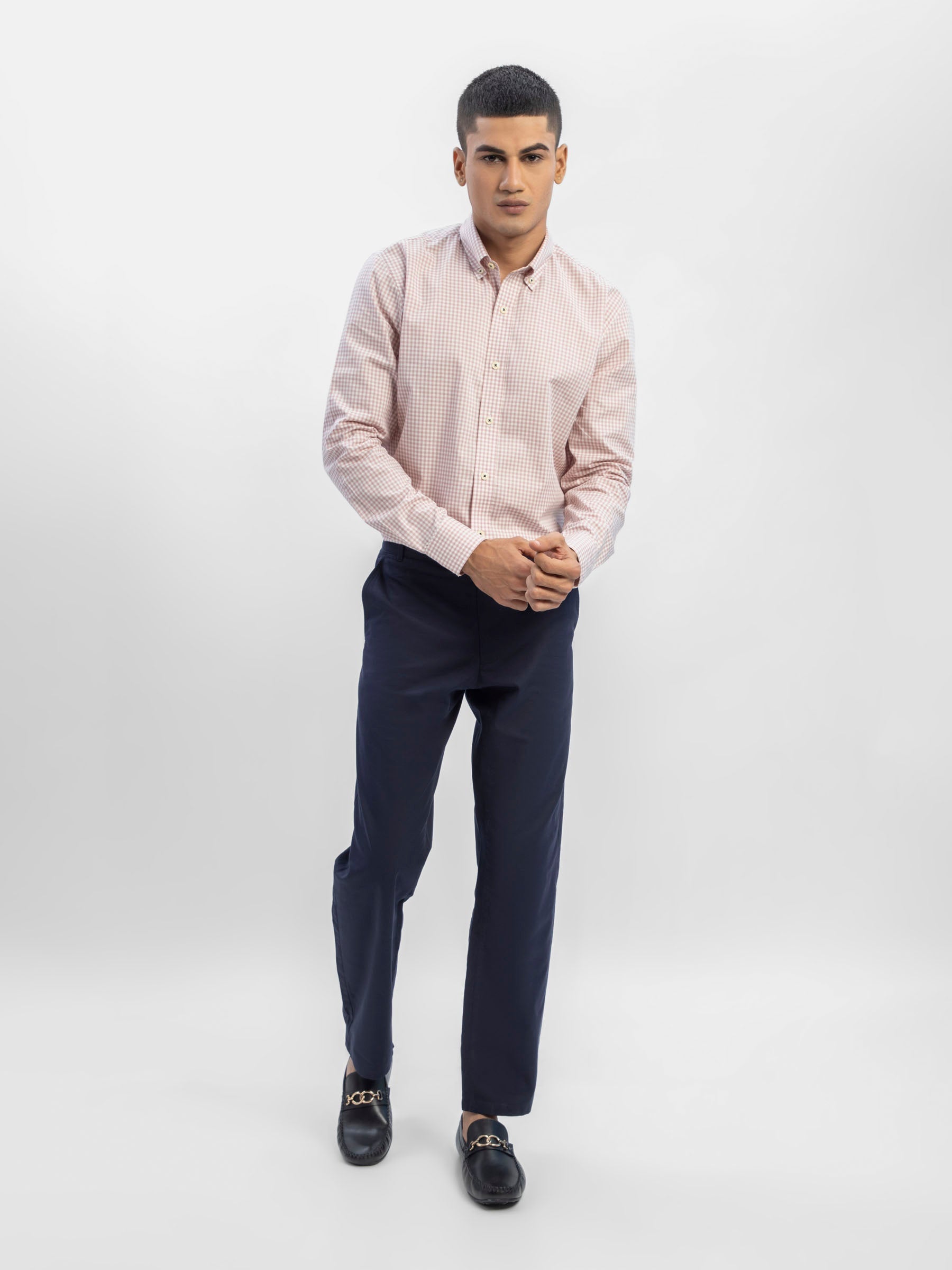 Pink Gingham Button Down Shirt