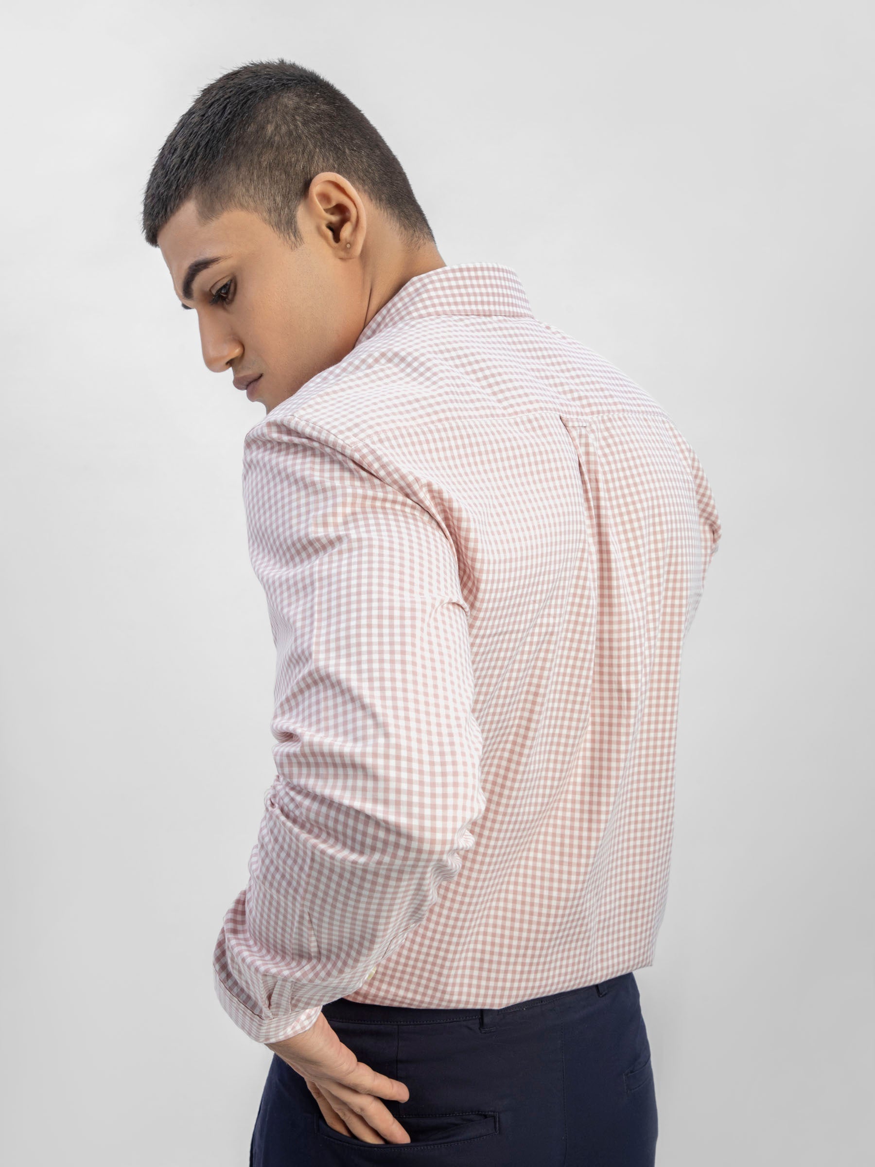 Pink Gingham Button Down Shirt