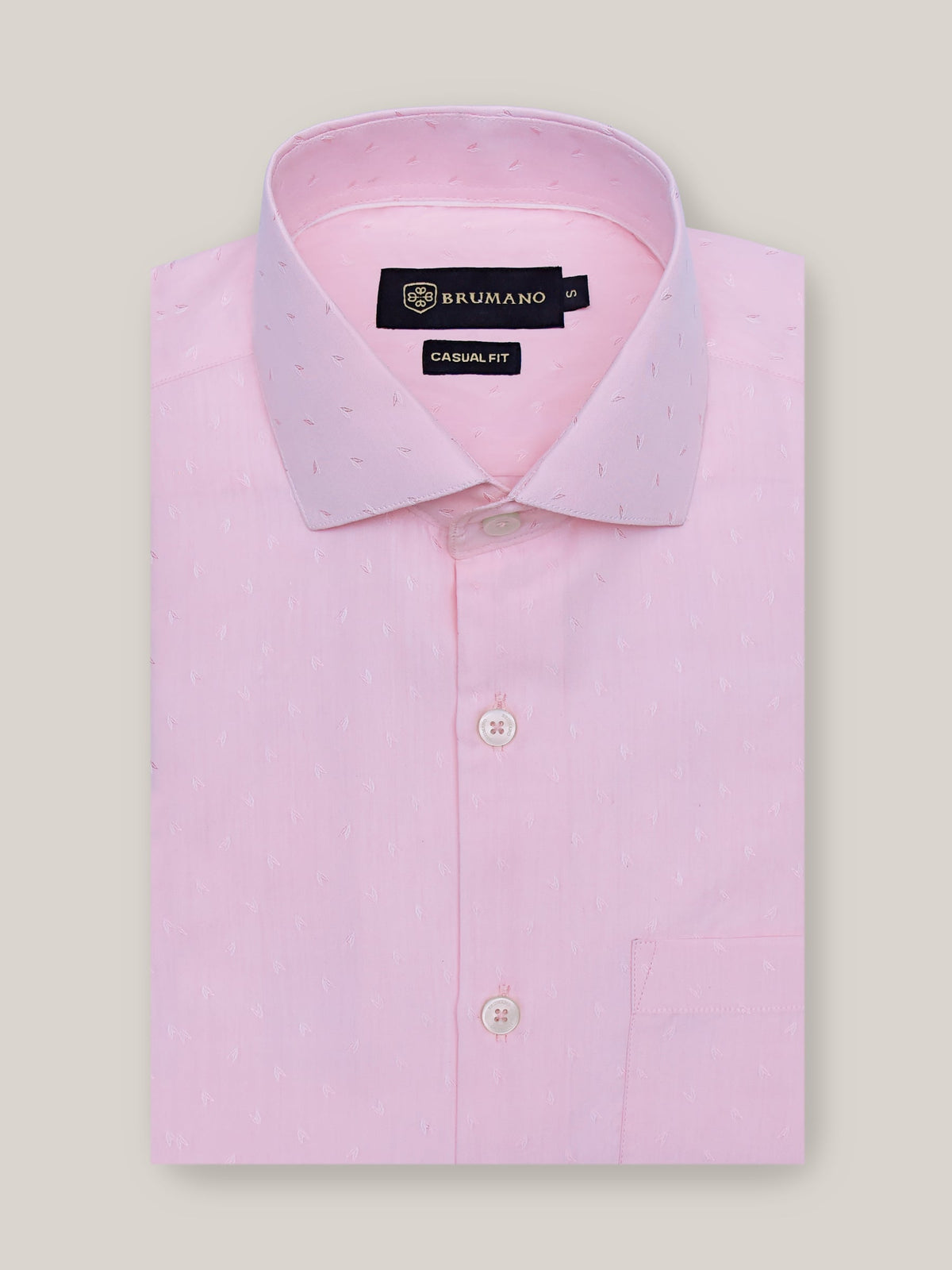 Pink Jacquard Patterned Formal Shirt