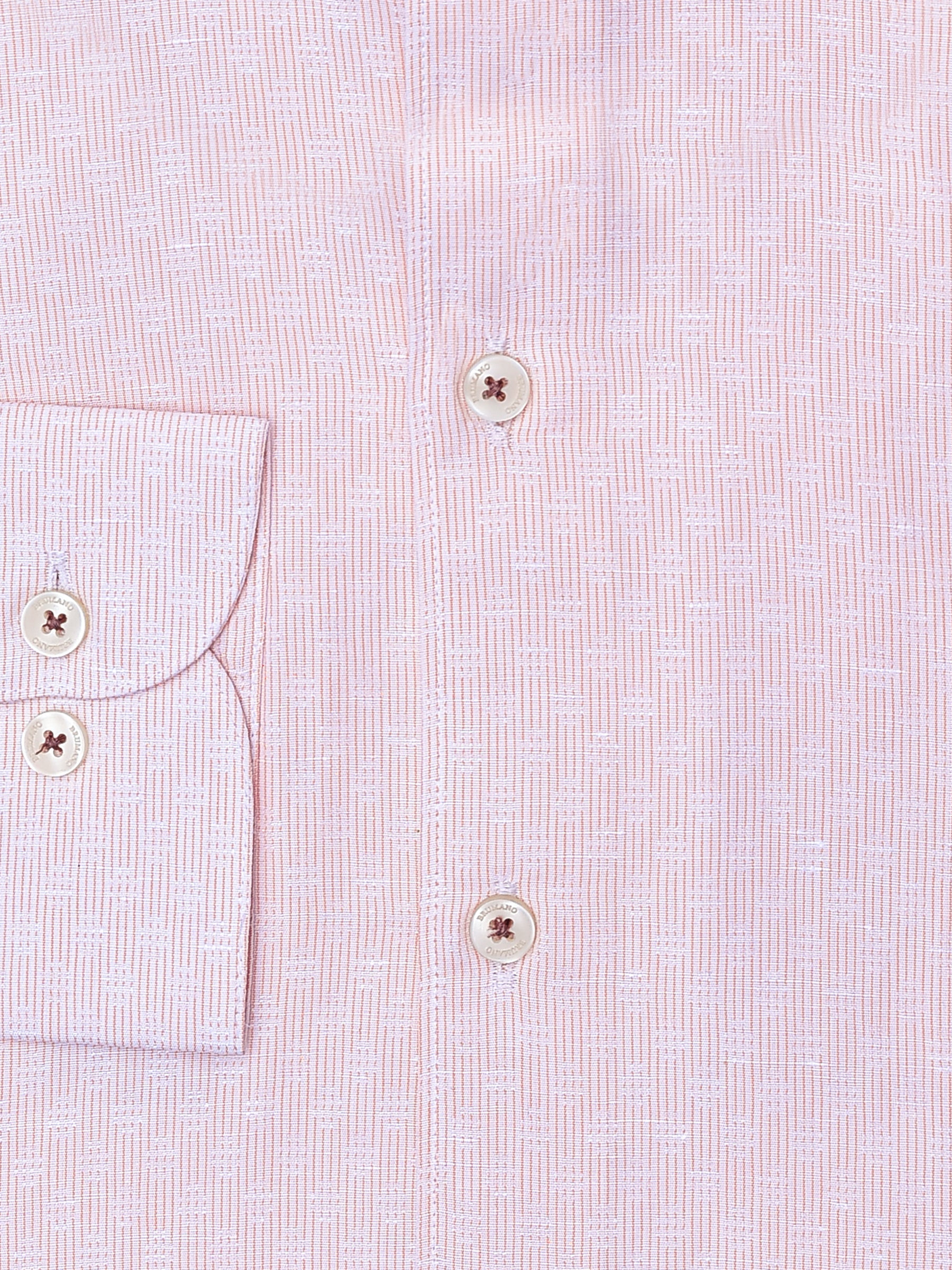 Pink Jacquard Structured Linen Shirt