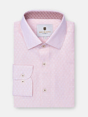Pink Jacquard Structured Linen Shirt