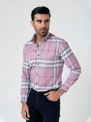 Pink Large Windowpane Checkered Shirt