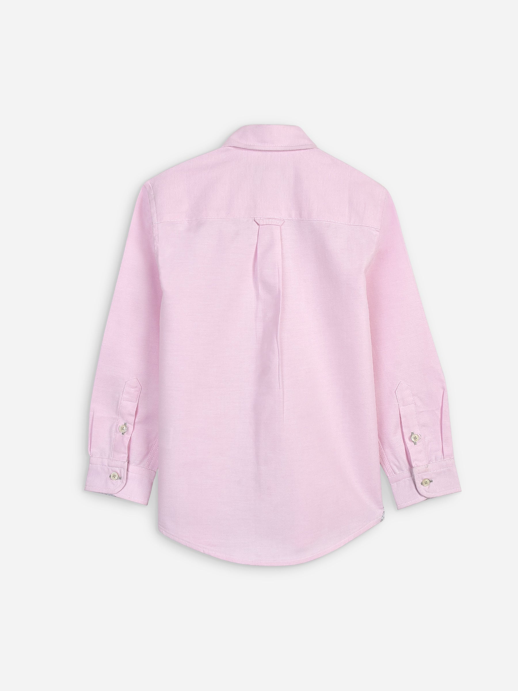 Pink Oxford Long Sleeve Casual Shirt With Detailing