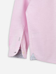 Pink Oxford Long Sleeve Casual Shirt With Detailing