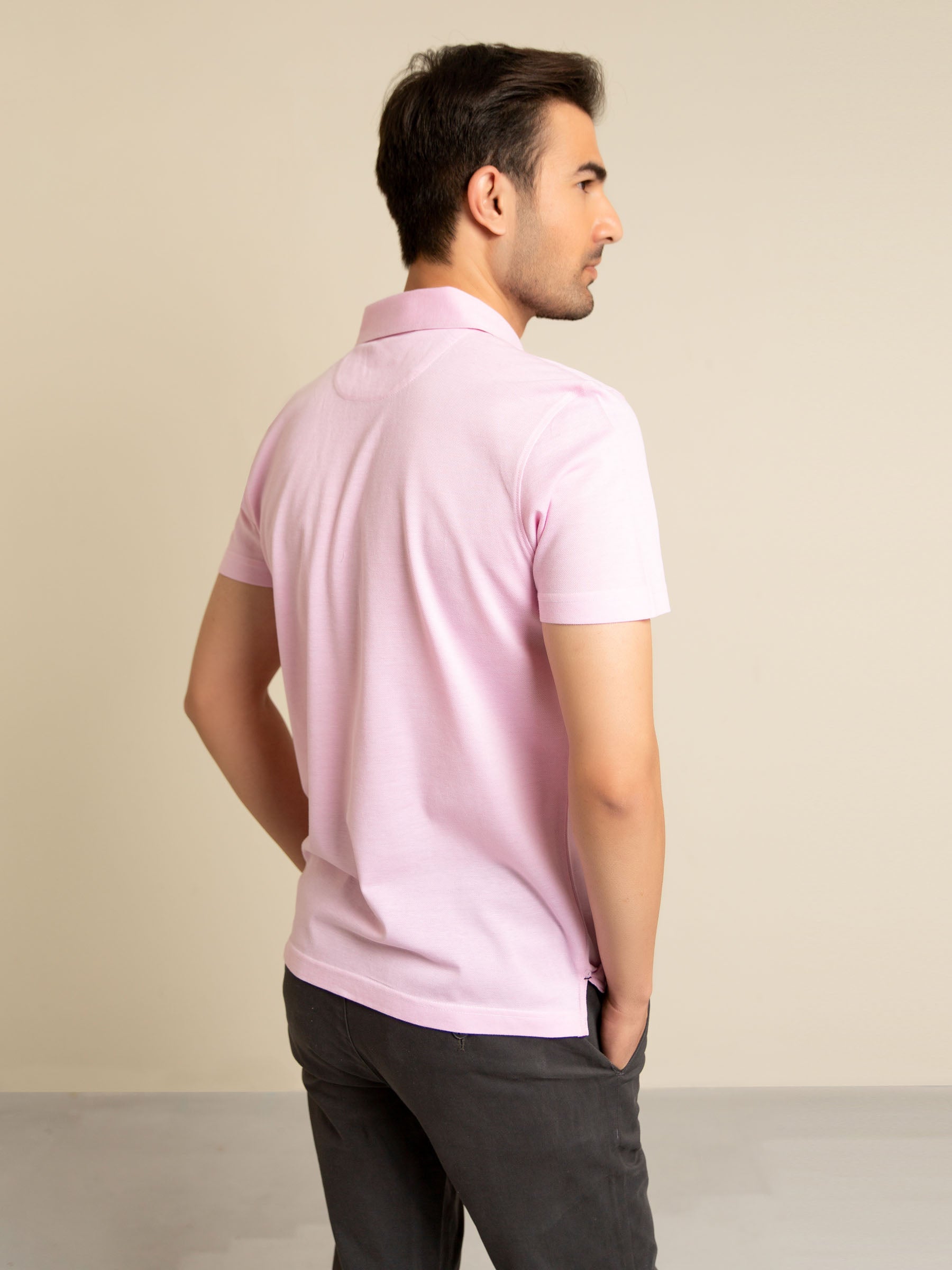 Pink Pique Mercerized Polo
