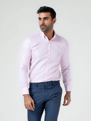 Pink Striped Structured Formal Shirt