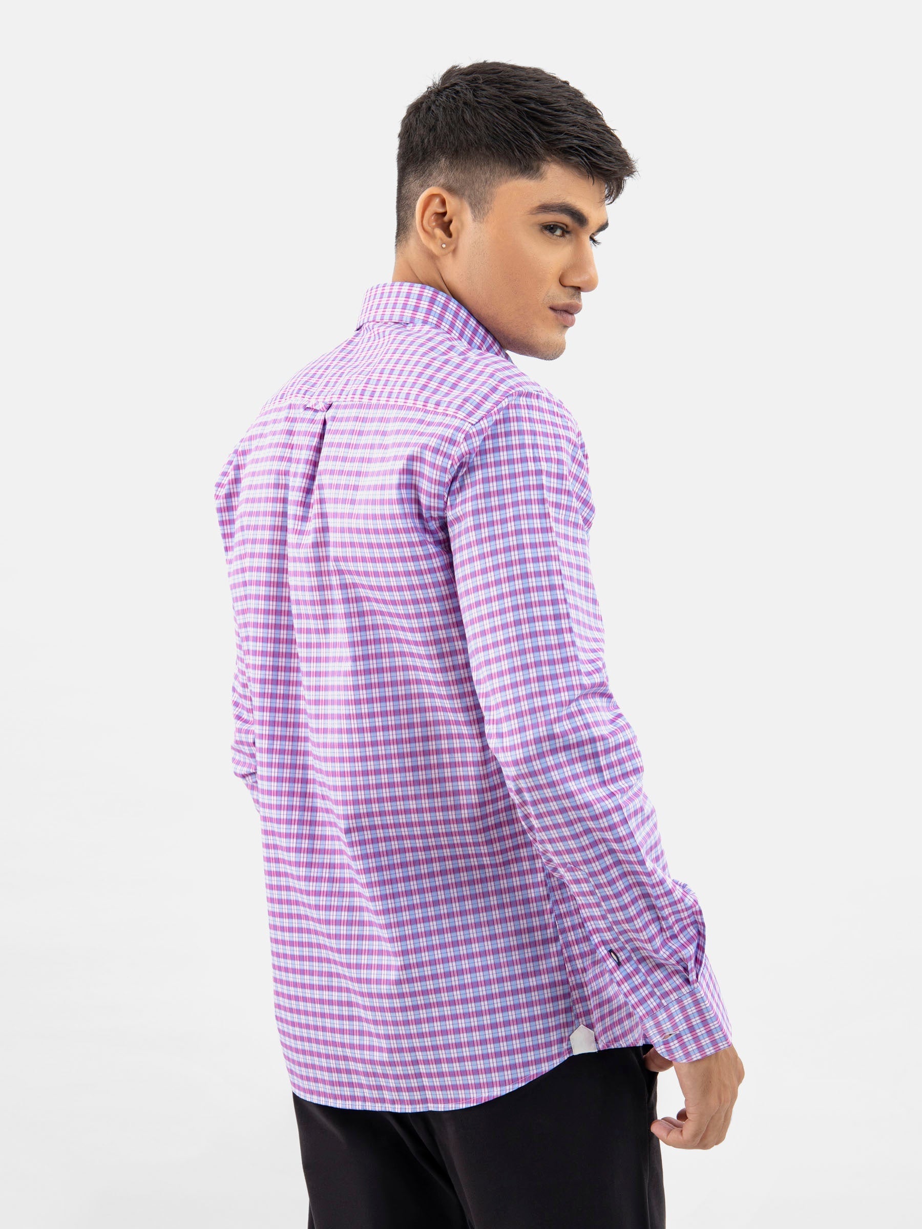 Pink & Blue Gingham Button Down Shirt