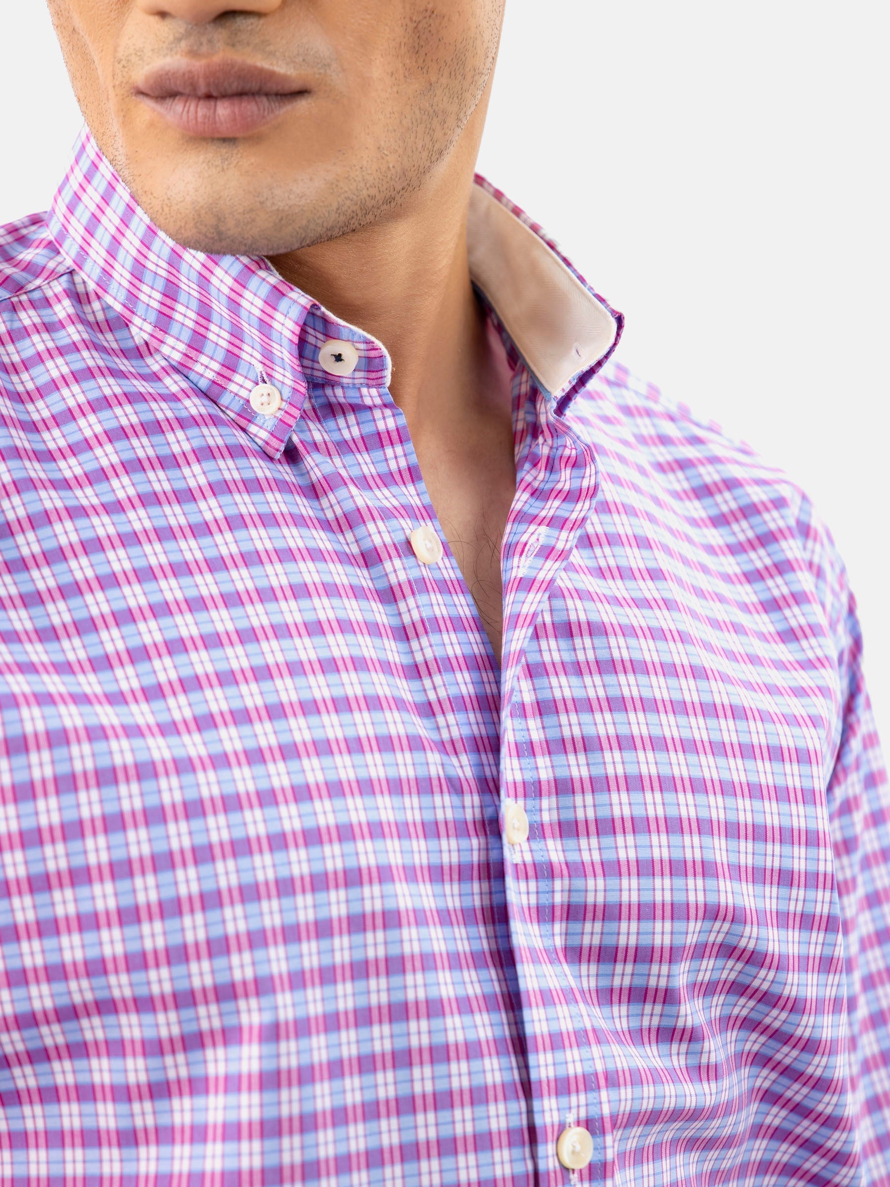 Pink & Blue Gingham Button Down Shirt
